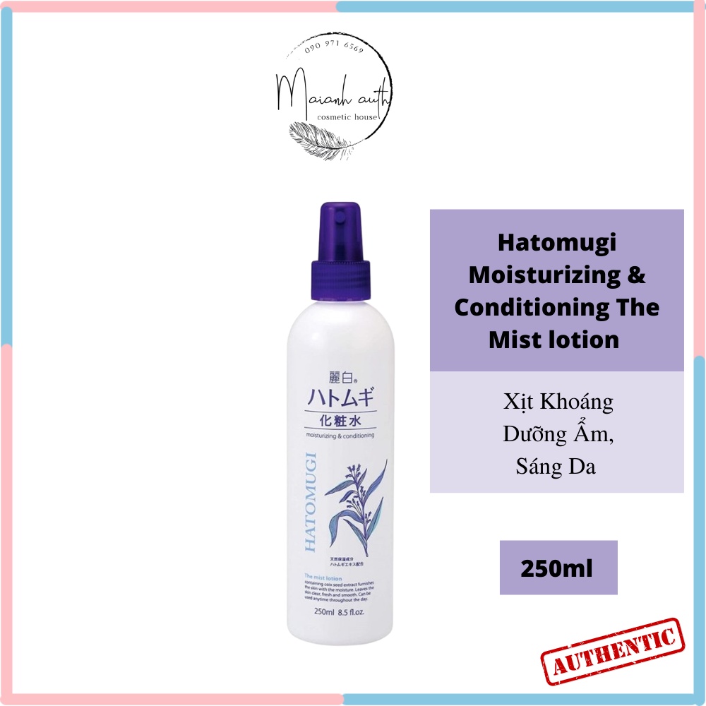 Xịt Khoáng Dưỡng Ẩm, Sáng Da Hatomugi Moisturizing &amp; Conditioning The Mist lotion 250ml