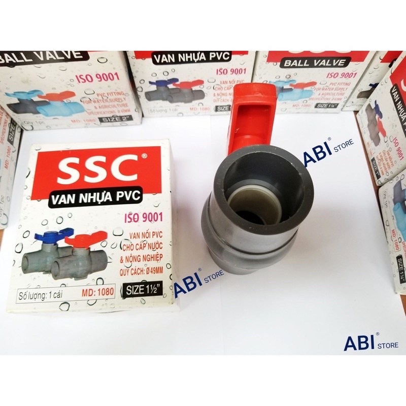 Van khoá nước Bi nhựa PVC ống 48 chính hãng