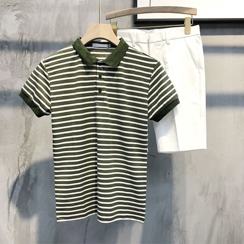 Áo polo adidas lelaki Tay Ngắn Dáng Ôm Họa Tiết Kẻ Sọc Thời Trang Mùa Hè Cho Nam Và Nữ