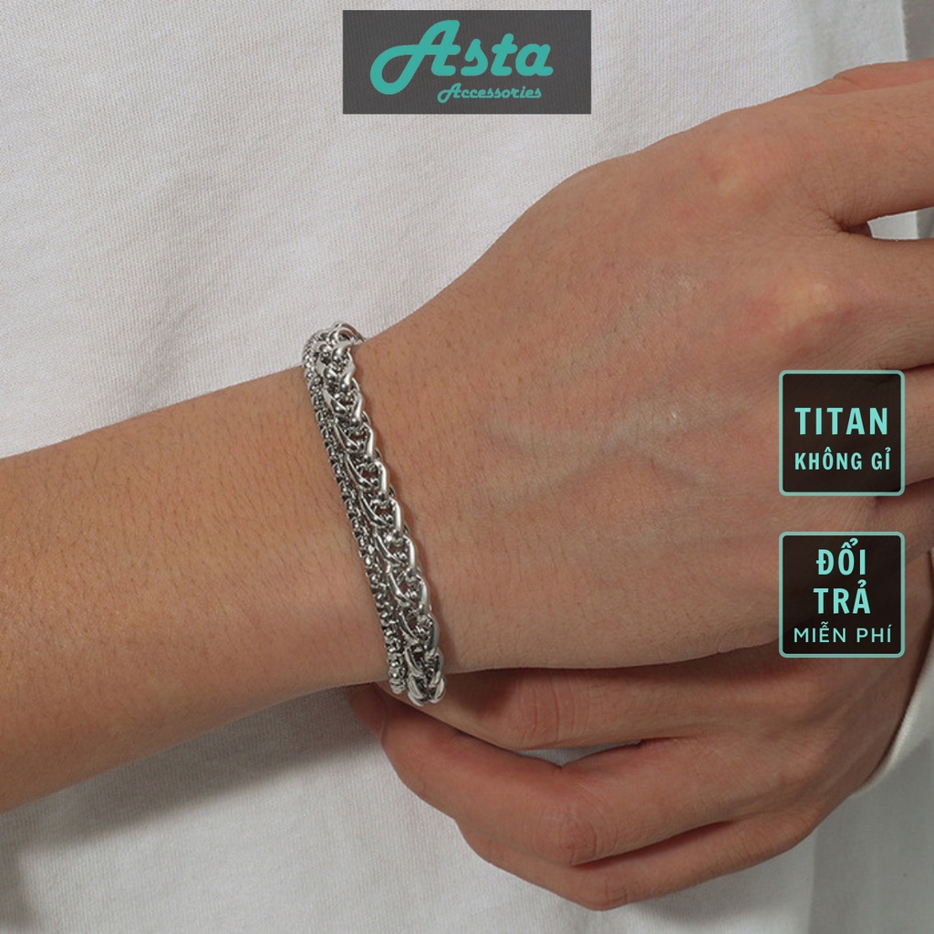 Vòng Tay Nam Lắc Tay Unisex Thời Trang Đeo Tay Nam Nữ Basic Astaaccessories Màu Đen - Vòng Tay Keen