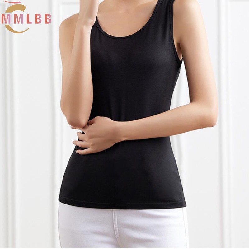 Áo thun cotton sát nách màu trắng đen phong cách Hàn Quốc cho nữ