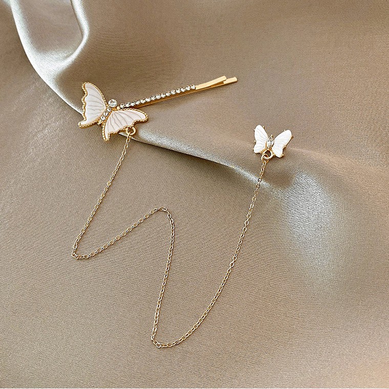 Bông tai phối kẹp tóc hình bướm 2 trong 1 nổi bật cá tính - Mely 1518