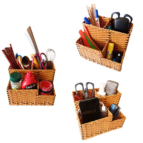 Khay mây nhựa 4 ngăn - đẹp, tiện ích.