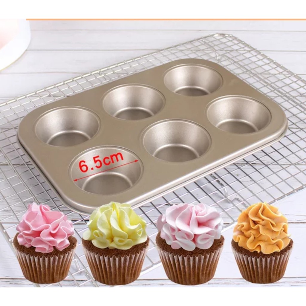 Khuôn cup 6 ô, 12 ô, khuôn cup liền, khuôn cupcake tròn chống dính, khuôn muffin