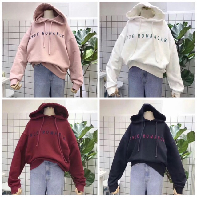 Áo hoodie nữ vải nỉ lót bông dày dặn thêu Romance | BigBuy360 - bigbuy360.vn