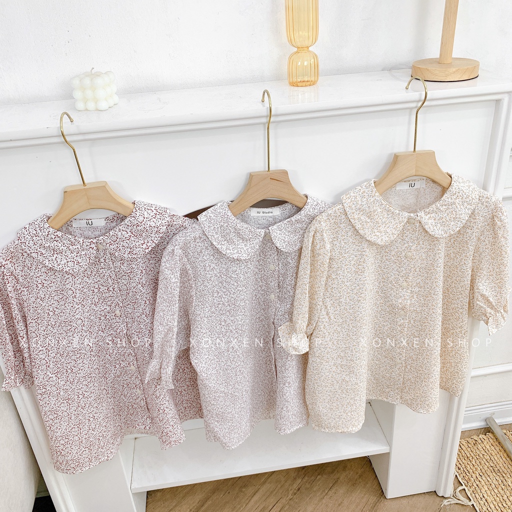 ÁO KIỂU NỮ áo cổ sen hoa nhí dễ thương XONXEN SHOP freesize mã 709