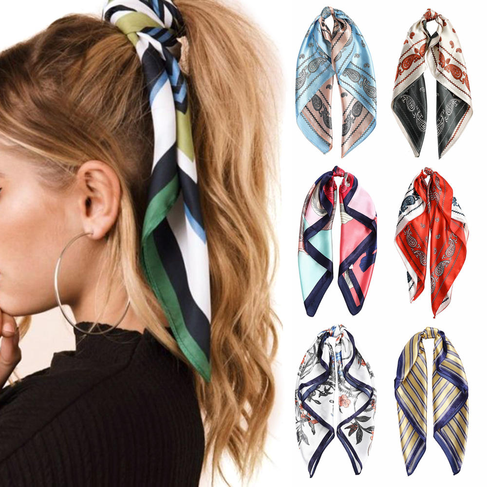 Khăn quàng cổ buộc tóc phong cách Bohemia họa tiết hoa hợp thời trang cho nữ