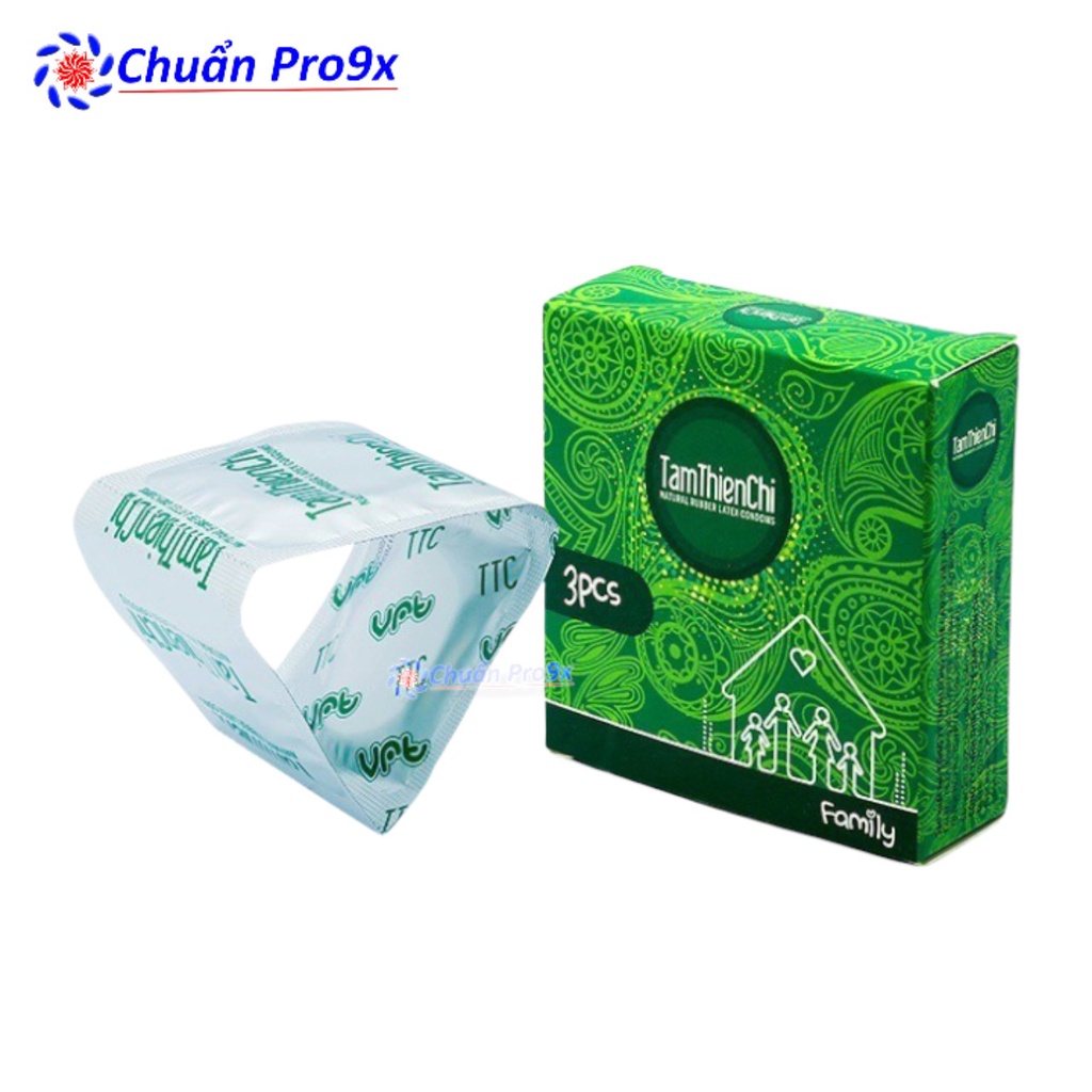 Bao cao su mỏng trơn Family hộp 3 chiếc Tâm Thiện Chí chuanpro9x