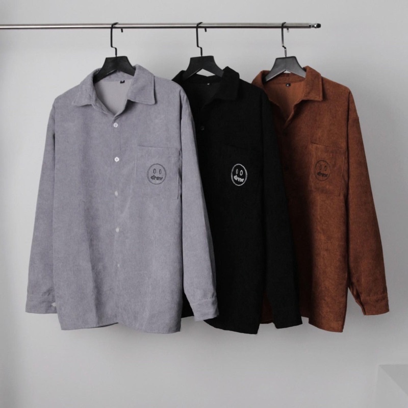Áo sơ mi nhung tăm Drew chất đẹp KPis Clothes giảm giá 50% dáng rộng nam nữ