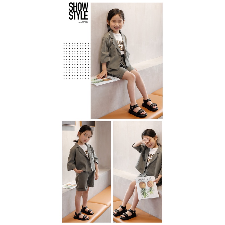 Sandal bé gái đi học, đi chơi phong cách Hàn Quốc siêu nhẹ, siêu êm chân chống trơn trượt cho bé [SDG03]