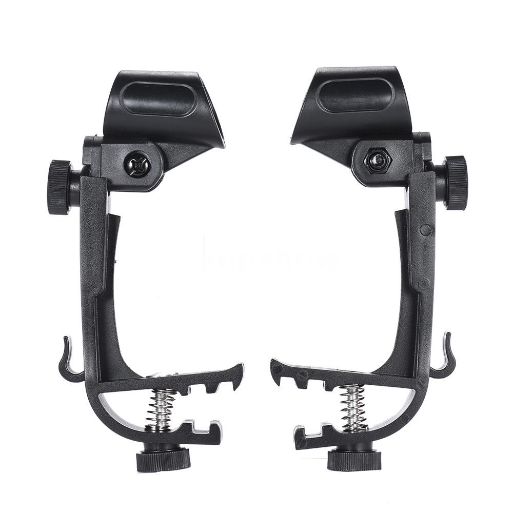 Tsm★2pcs Clamp Clip On Drum Rim Microphone Mic Mount Holder Adjustable Shockproo