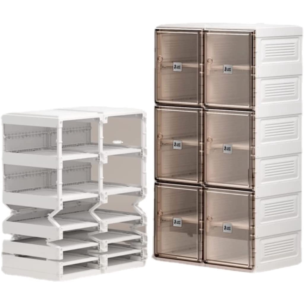 Kệ giày dép nhựa Mayibox cứng gấp gọn trong suốt, Hộp đựng giày gấp gọn cao cấp 8 ngăn, 12 ngăn, 16 ngăn
