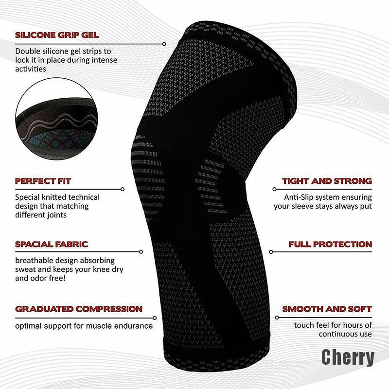 (Hàng Mới Về) Set 2 Đai Nén Hỗ Trợ Đầu Gối Giảm Đau Khớp Khi Chơi Thể Thao