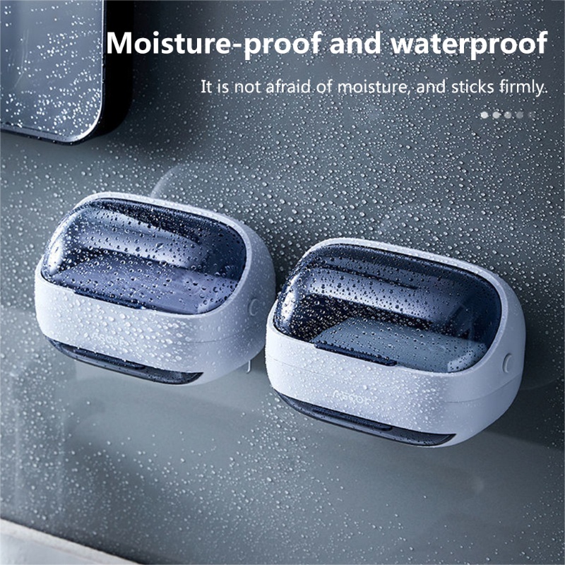 Giá Đỡ Xà Phòng Gắn Tường Nắp Lật Thoát Nước Chống Bụi Chống Rò Rỉ Dễ Lắp Đặt