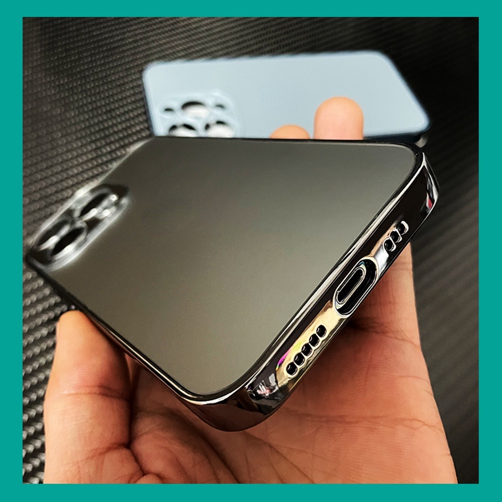 Ốp Điện Thoại Kính Cường Lực Cứng Nhám Viền Mạ Màu 14 AG Cho iPhone 14 13 Pro MAX 12 11 Pro MAX 14 Plus
