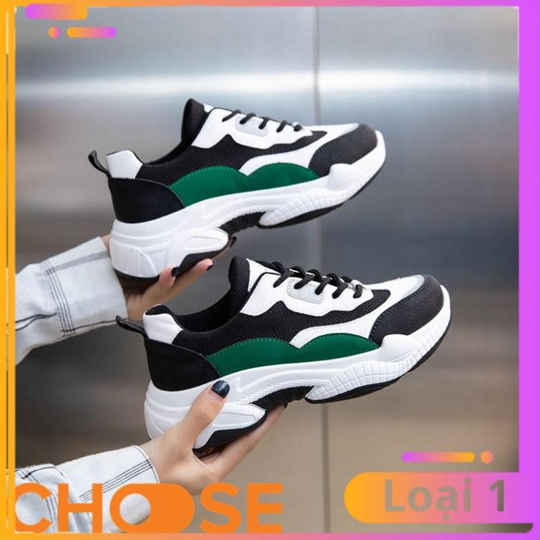 [Bản Mới Nhất] Giày Sneaker Nữ Choose Thể Thao Đế Độn 5cm Họa Tiết Phản Quang Phối Màu Đen Xanh Rêu Đẹp Mắt G29K9 | BigBuy360 - bigbuy360.vn