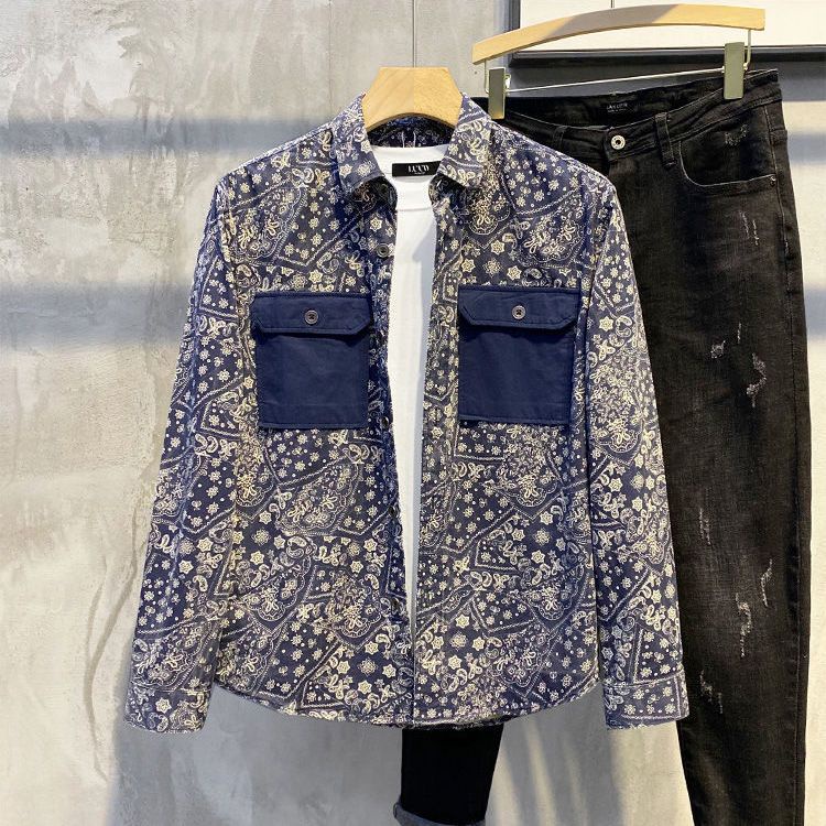 Áo Sơ Mi Nam Dài Tay Màu Sắc Retro