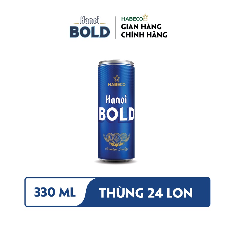 [GIFT] Combo 2 lon Bia Hanoi BOLD - HABECO (330ml/lon )