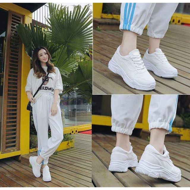 Giày thể thao nữ trắng mẫu mới - giày sneaker