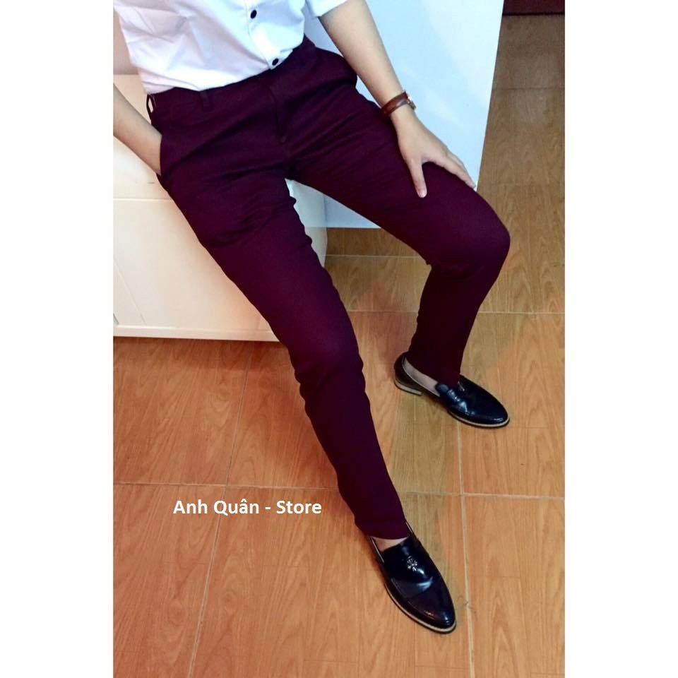 Quần Kaki Nam Hàn Quốc Màu Đỏ Đô Mẫu Mới Nhất
