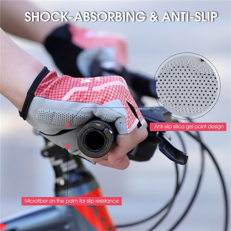 Găng tay WEST BIKING hở nửa ngón dùng để đi xe đạp/ thể thao ngoài trời chống sốc chống trượt cho nam nữ