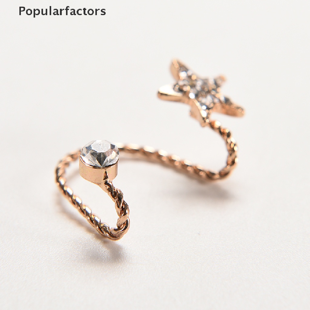 Bông Tai Năm Cánh Hình Ngôi Sao Đính Đá Lấp Lánh Thời Trang