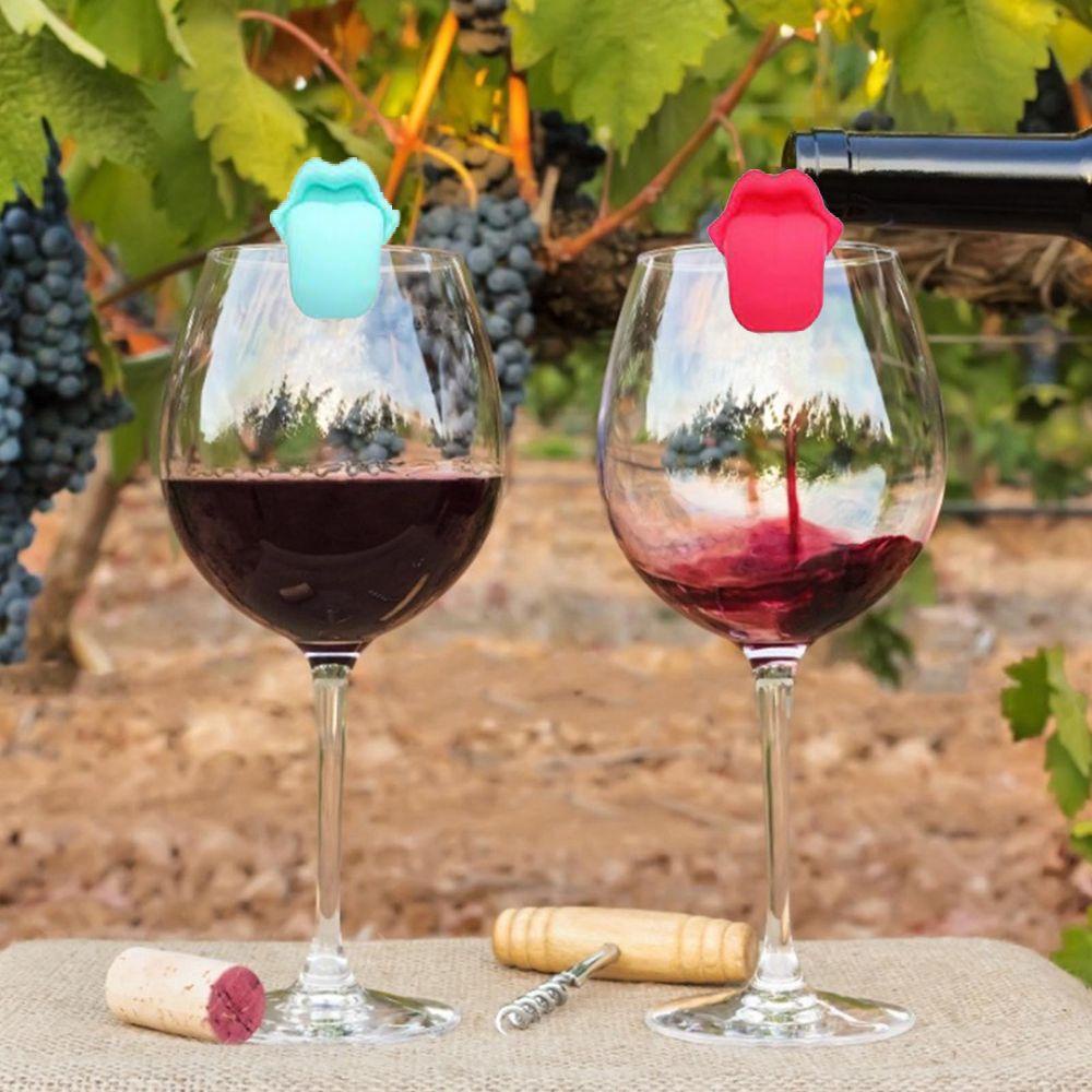 Set 6 Nhãn Dán Ly Rượu Hình Lưỡi Độc Đáo