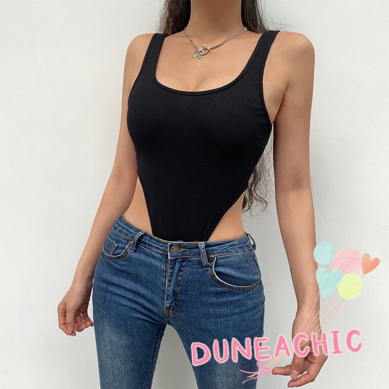 DUNEA Bộ Áo Liền Quần Trễ Vai Quyến Rũ Trẻ Trung Hợp Thời Trang