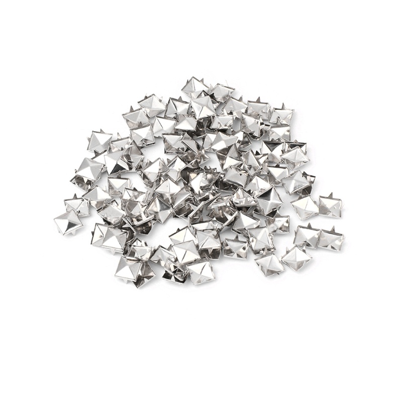 Vonl Set 100 Đinh Tán Kim Loại Hình Vuông Dùng Để Trang Trí Giày Dép / Thắt Lưng diy