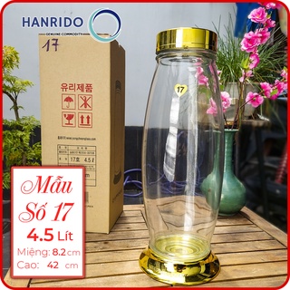 Bình ngâm rượu thủy tinh sâm hàn quốc 4.5l hình elip - hanrido. phóng sâm - sang trọng - sức khỏe