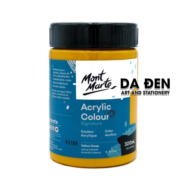 [DA ĐEN] Màu Mont Marte Signature Acrylic Colour 300ml (10.1-oz) - Yellow Deep