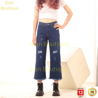 Quần Jean Ống Suông Nữ, Bò Lưng Cao Rộng Tôn Dáng Điệu Đà