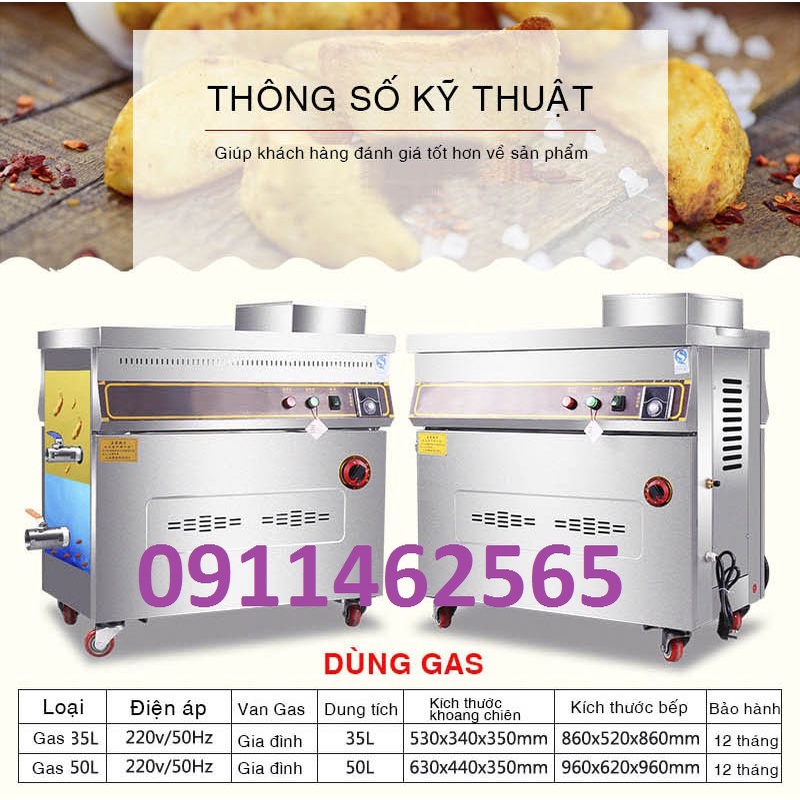 bếp chiên tách dầu dùng gas 35 lít-bảo hành 1 năm