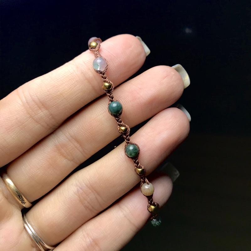 [Tourmaline,peridot,agate,blueagate] Vòng tay handmade đá thiên nhiên