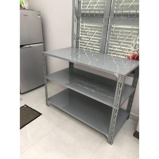 (1.2m x 50) Kệ sắt lắp ráp 3 tầng {Dài 1.2m X Rộng 0.5m x Cao 2.4m x 3 Mâm}
