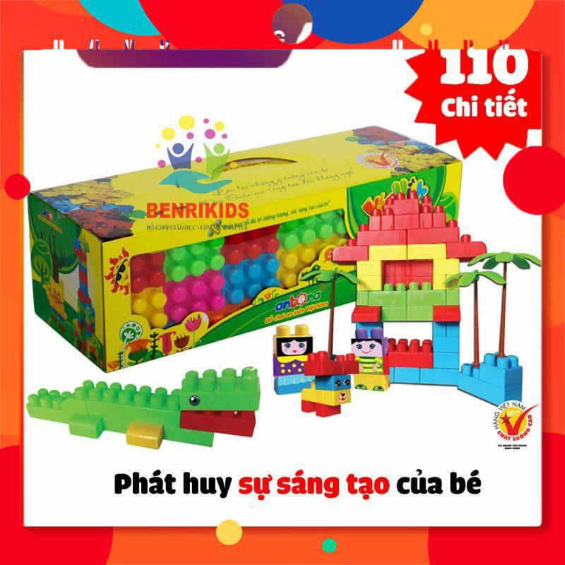 (Hàng VN) Bộ Đồ Chơi Xếp Hình Tuổi Thơ Antona 110 Chi Tiết Giúp Bé Phát Triển Tư Duy Sáng Tạo