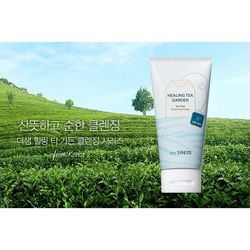 the SAEM Healing Tea Garden Tea Tree Cleansing Foam 150ml Korean Face