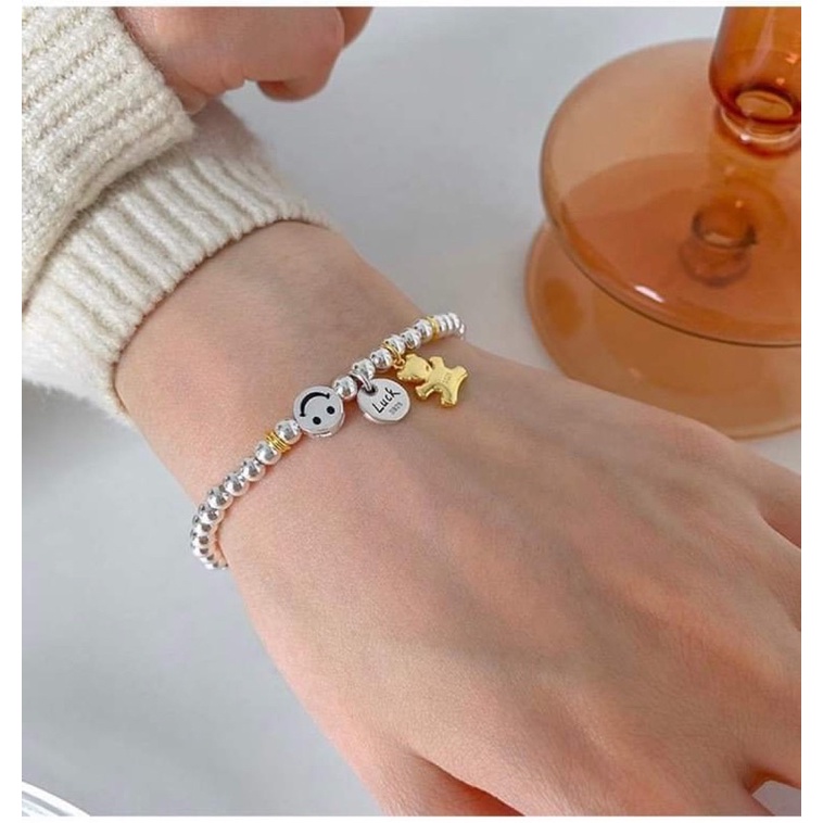 Vòng Lắc tay bi charm mạ bạc
