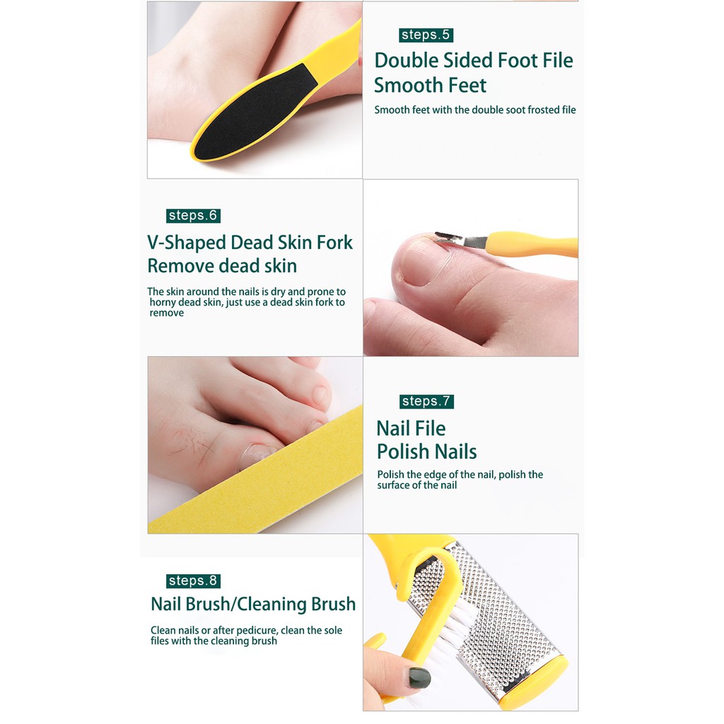 Bộ 8/10 dụng cụ chăm sóc bàn chân và tẩy tế bào chết cho nam nữ TOGEWITHU