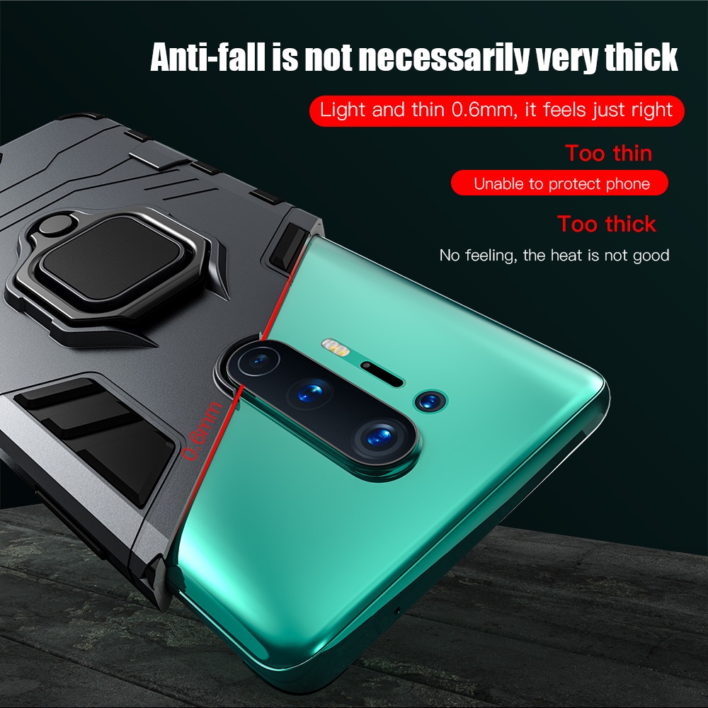 Shockproof Armor Case OnePlus 7 8 Pro 6T 7T 8T Magnetic Ring Stand Holder Back Cover