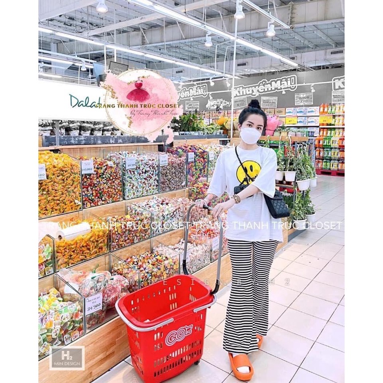 Set Drew cute 💖 Set gồm áo phông Drew siêu cute và quần ống loe kẻ ngang siêu co giãn,mặc rất thoải mái