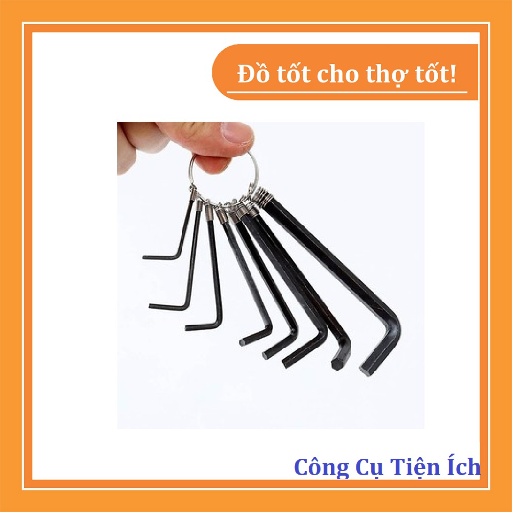 Bộ lục giác 8 đầu tiện dụng, có móc treo chìa khóa