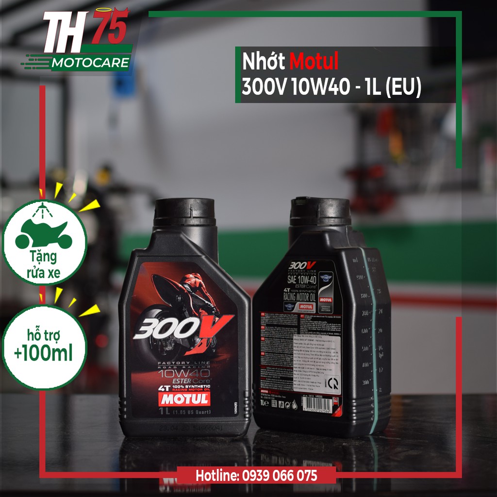 NHỚT XE MÁY 300V 10W40 - 1L  HÀNG NHẬP TEM 3 LỚP [ẢNH THẬT]