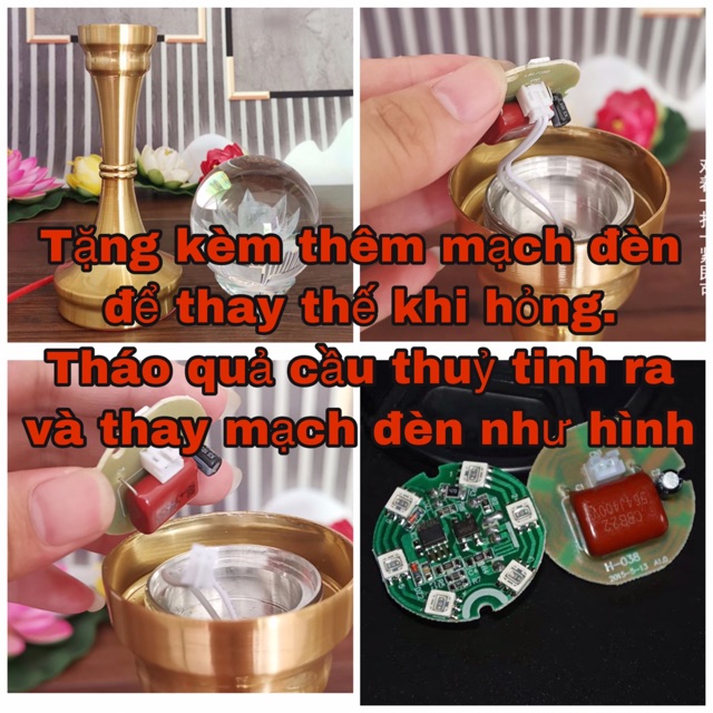 CÂY ĐÈN LED HOA SEN THÂN ĐẾ HỢP KIM | BigBuy360 - bigbuy360.vn