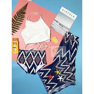 [ ĐỒ BƠI KÍN ĐÁO ] Đồ bơi bikini 3 món kèm quần dài hàn quốc