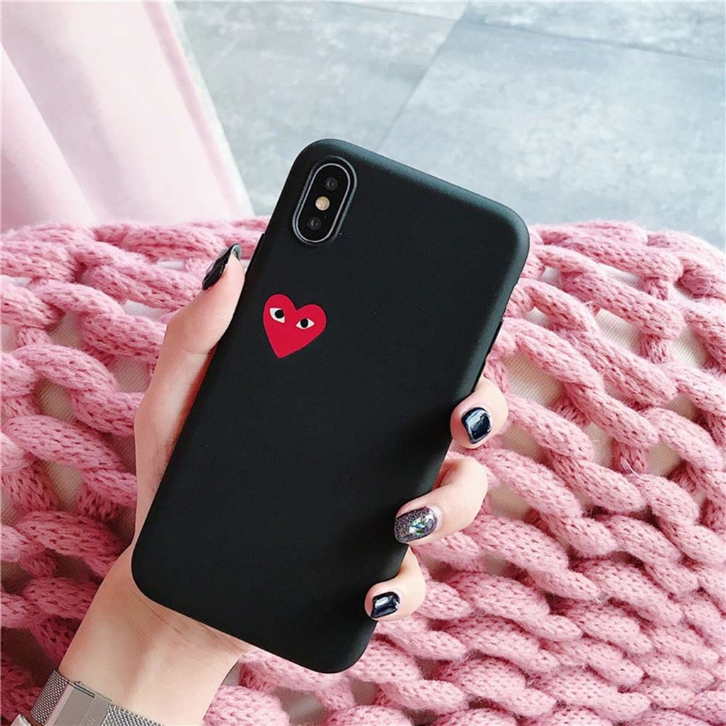 Ốp lưng iphone Trái Tim Nền Đỏ, Nền Đen ip 6 6s 7 8 plus x xr xs max 11 pro max 12 13promax (a136)