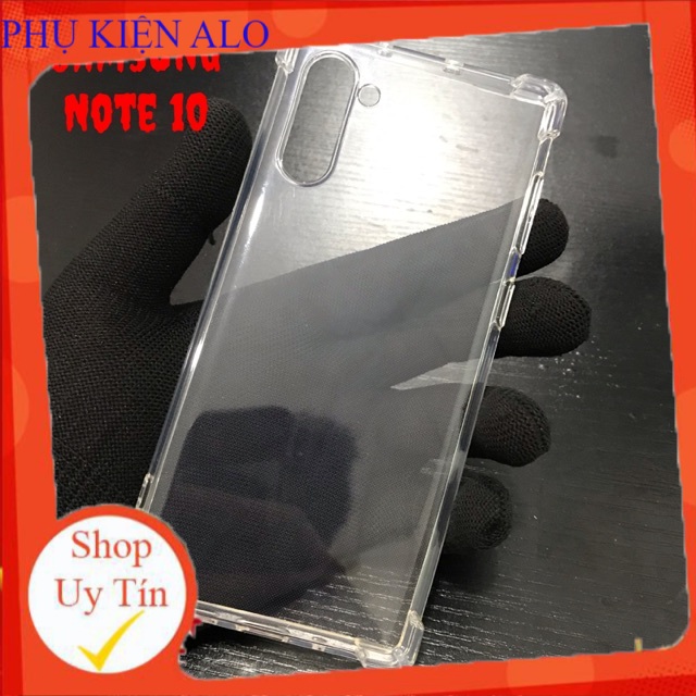 Ốp Lưng Samsung Note 10 Dẻo Trong Suốt Chống Sốc Có Gù Bảo Vệ 4 Gốc