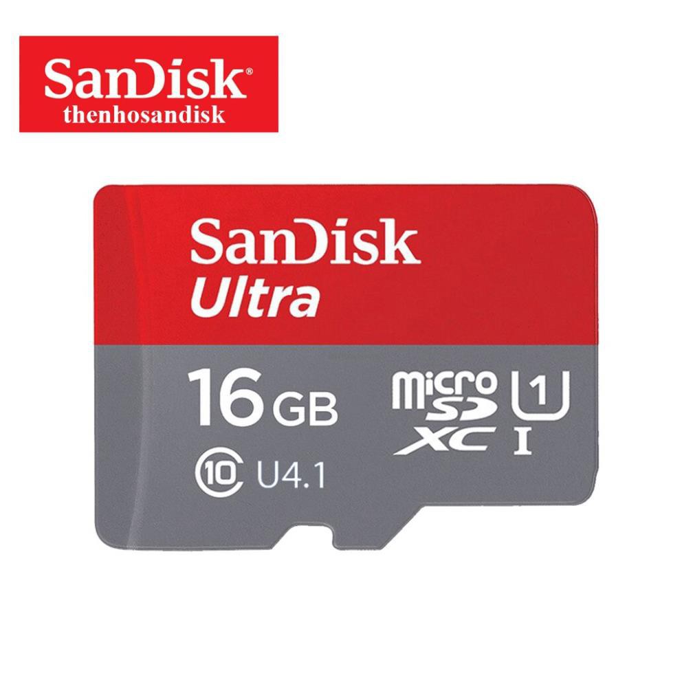 Thẻ nhớ SanDisk 16GB đỏ Ultra Class 10 667x 100MB/s chuyên dụng camera yoosee, camera IP, máy ảnh,...- Bảo hành 5 năm