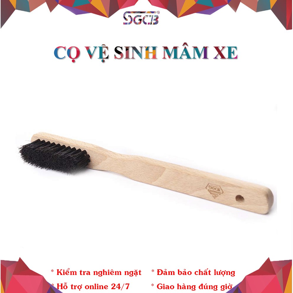 Cọ Vệ Sinh Rửa Mâm Vành Lazang Xe Ô Tô Mô Tô Cán Gỗ Size L SGGD034