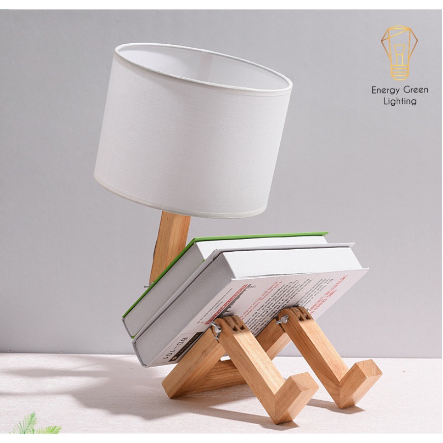 Đèn Ngủ Để Bàn Energy Green Lighting  8031 - Các Khớp Nối Gỗ Điều Chỉnh - Thiết Kế Độc Đáo, Mới Lạ - Tặng Kèm Bóng Led
